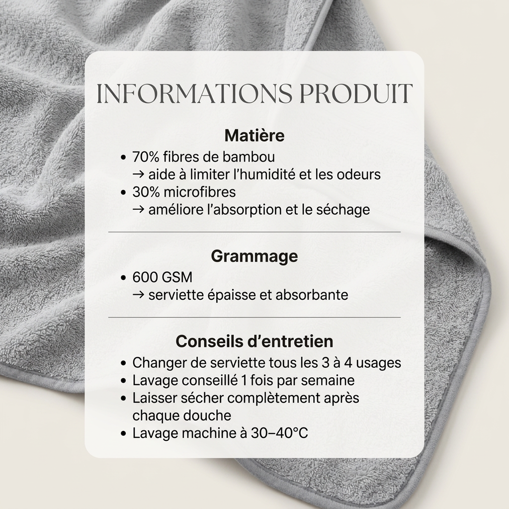 Serviette visage en fibre de bambou