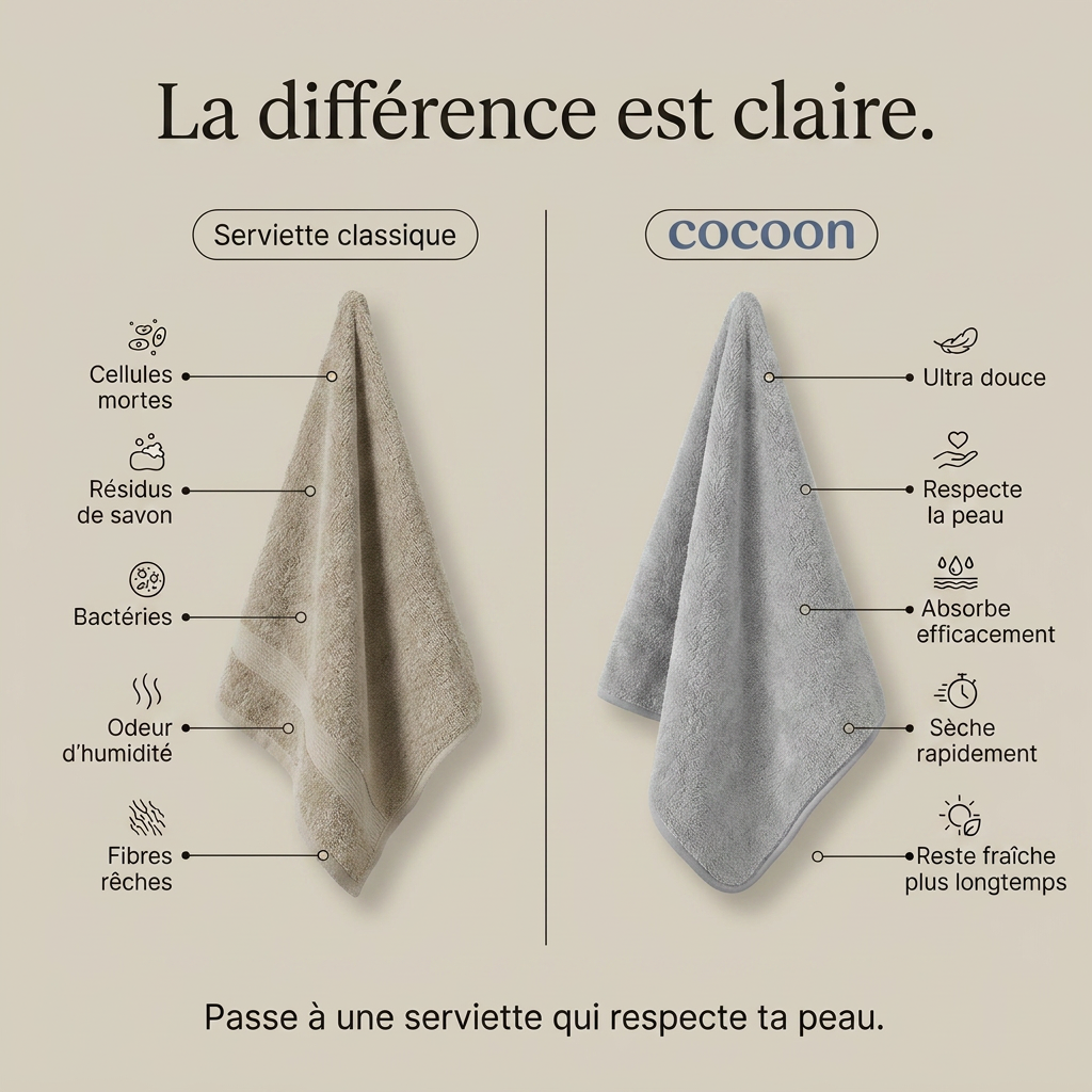 Serviette visage en fibre de bambou